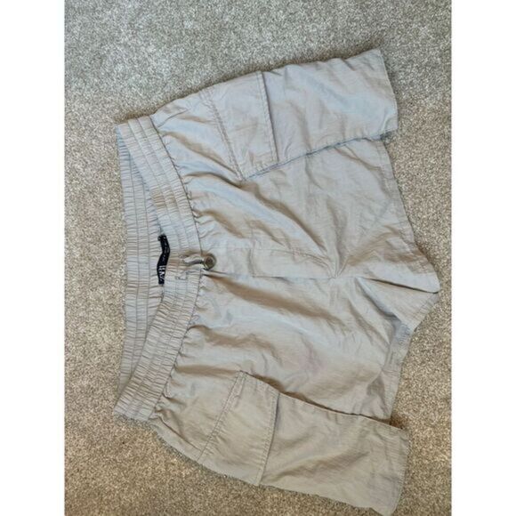 Zara Light Gray Cargo Shorts‎ Elastic Waist Casual Summer Wear M - Picture 1 of 6